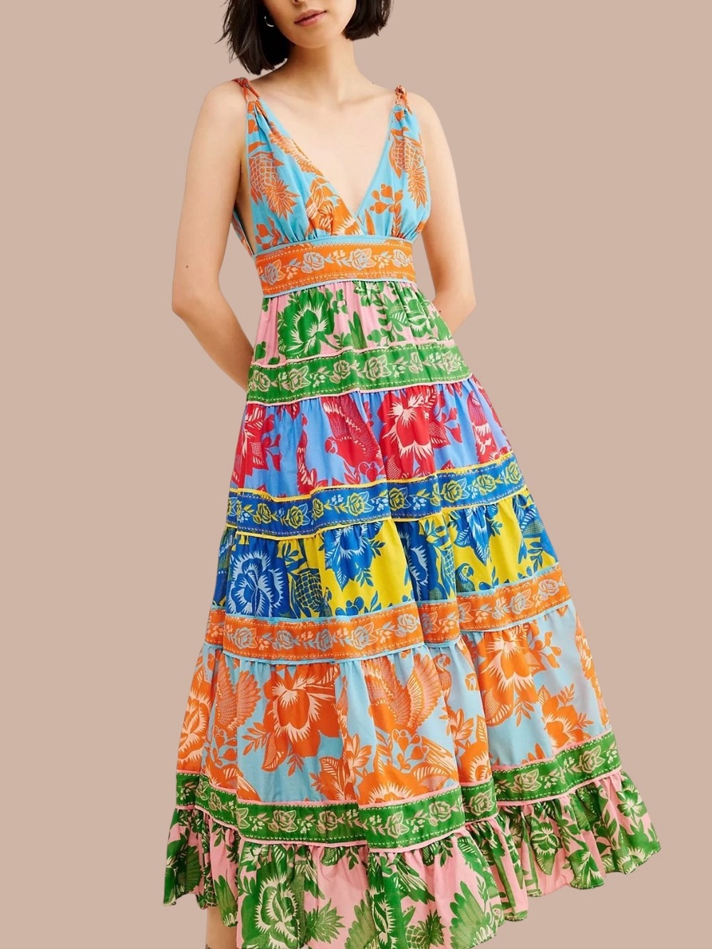 FARM Rio Lace Garden Mix Midi Dress Size Small - Picture 4 of 10